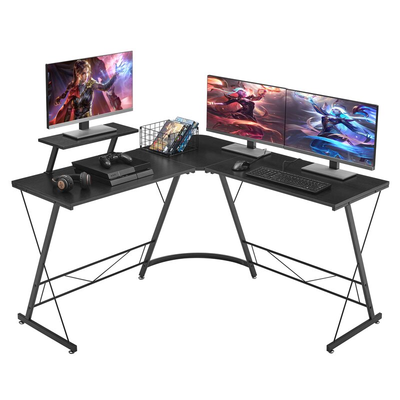 Inbox Zero L-Shaped Gaming Desk For Modern And Fashionable Design